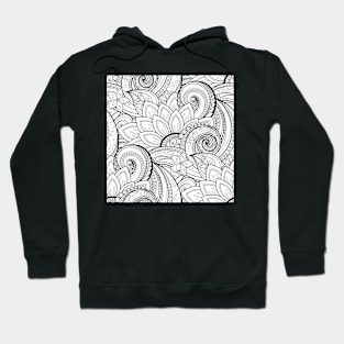 Non Colored Pattern with Vintage Floral Motifs Hoodie